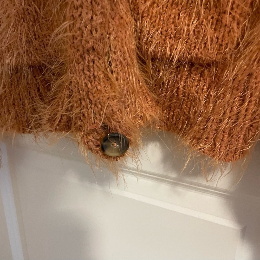 Free People Nevermind Cardigan Sweater Button Up Cider Burnt Orange Size XS - Picture 15 of 17